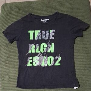 True Religion Kids Tee with Green Graphic